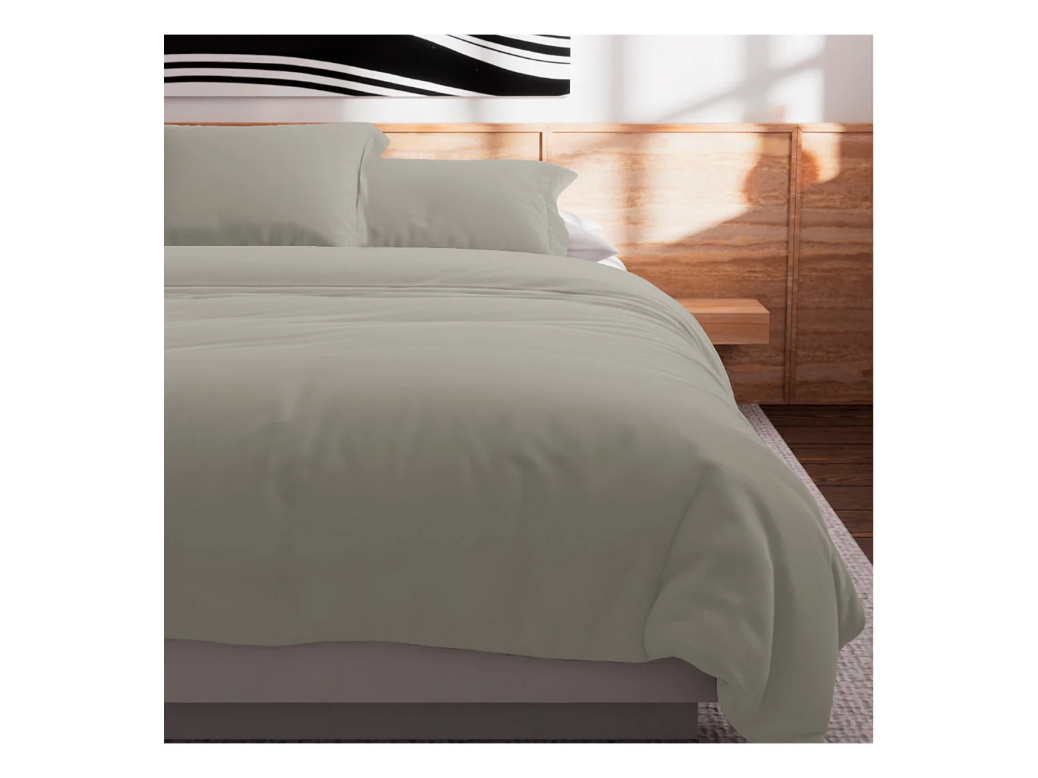 Housse de couette en coton 57 fils 240x220 cm UNI lin, par Soleil d'Ocre