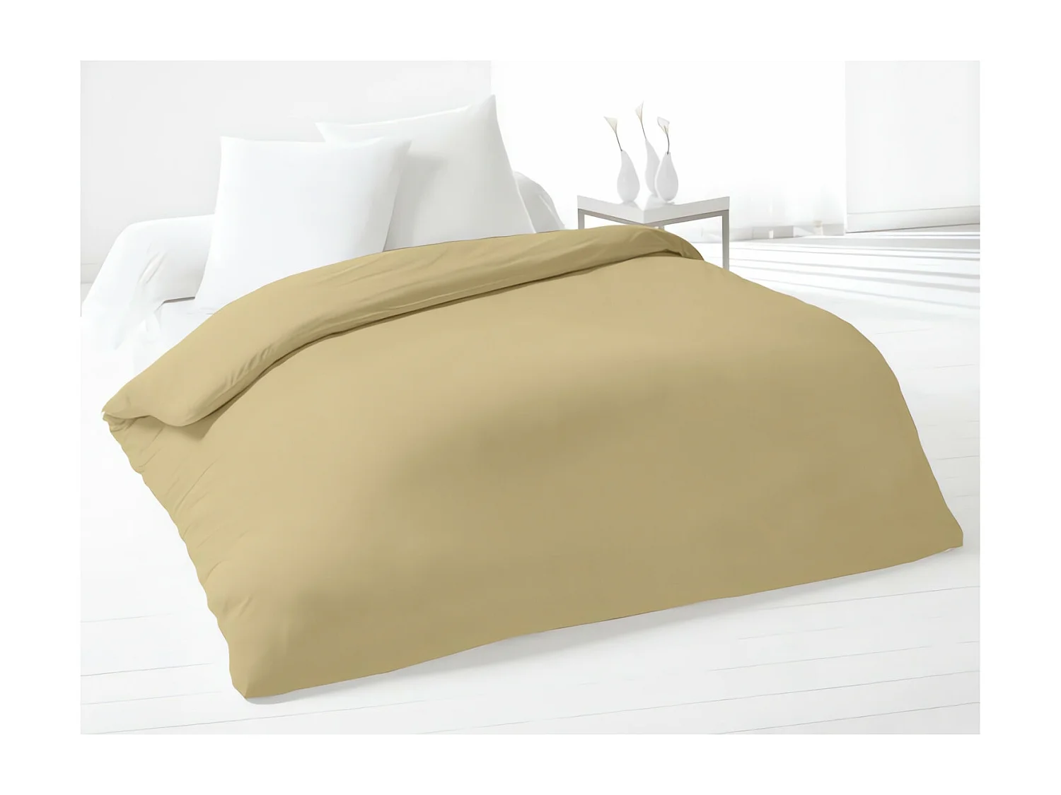 Funda nórdica 220x240 cm algodón beige liso