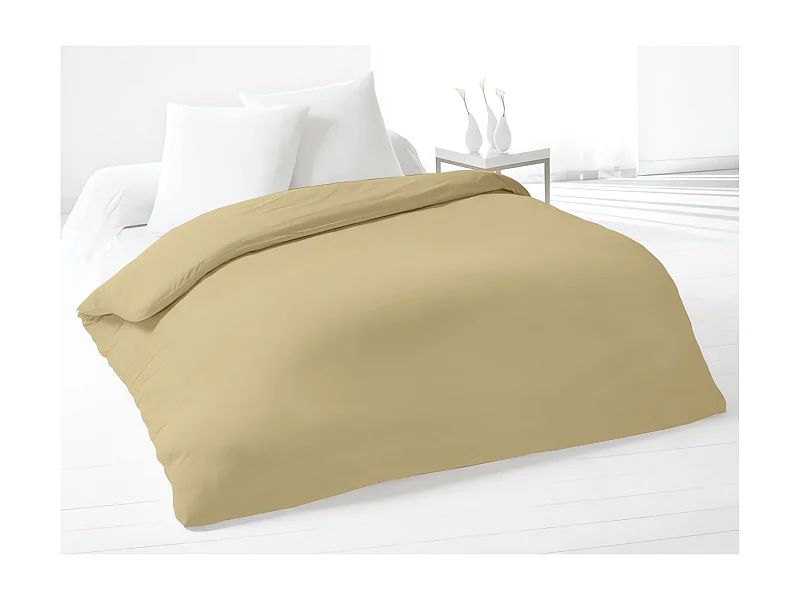 Funda nórdica 220x240 cm algodón beige liso
