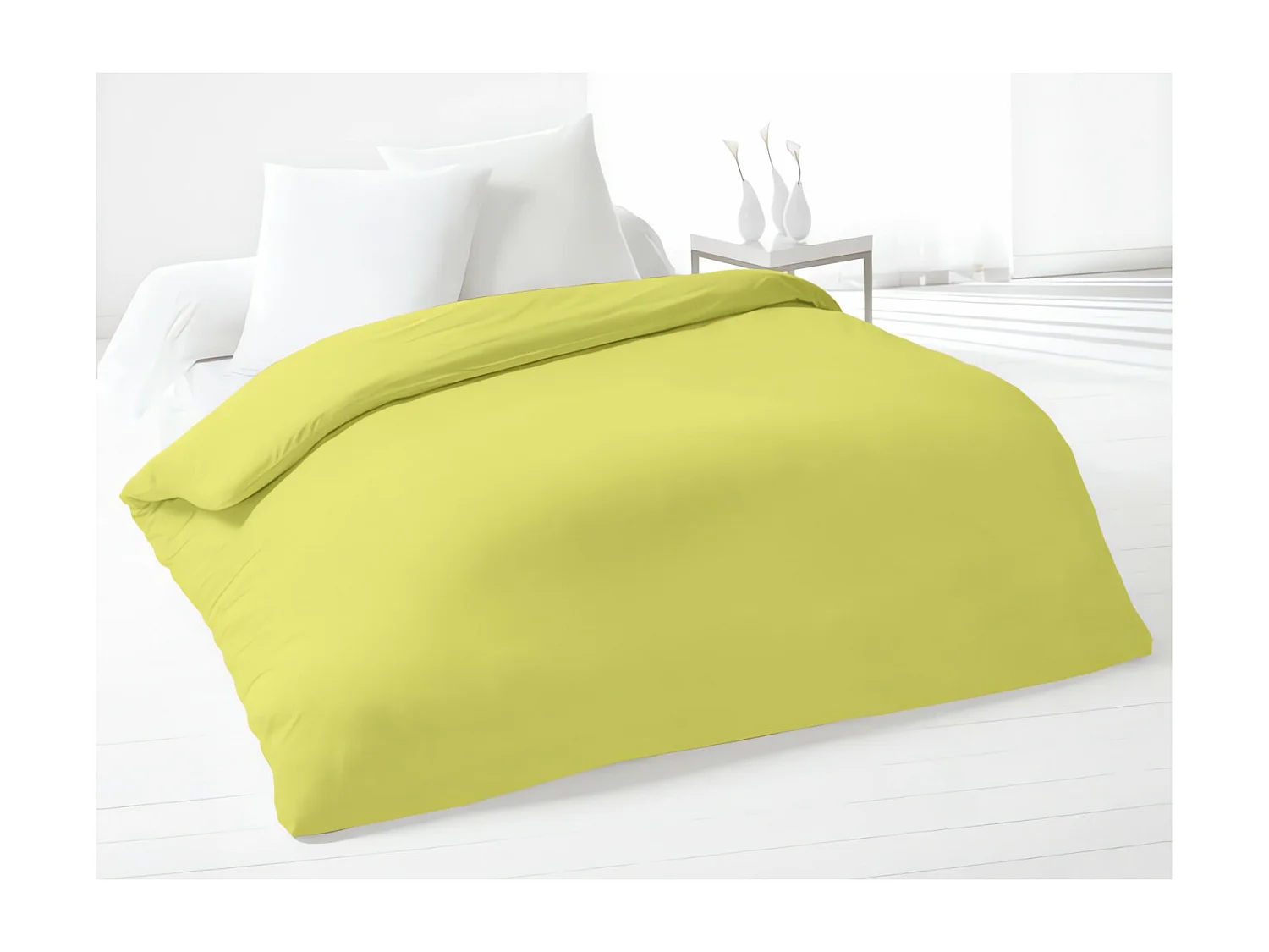 Housse de couette 220x240 cm coton uni vert