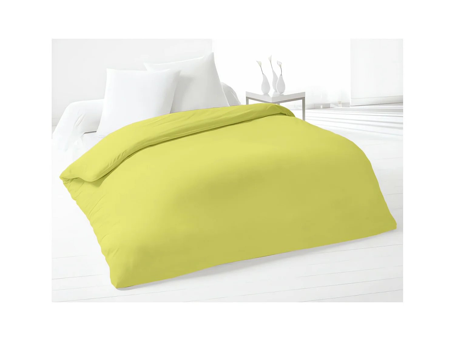 Housse de couette 220x240 cm coton uni vert