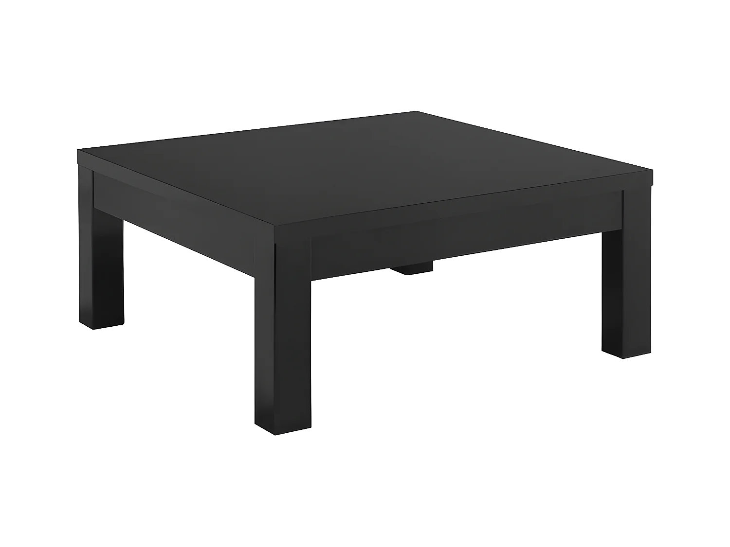 DEYTON - Table Basse Carrée 100cm Laquée Noir Brillant