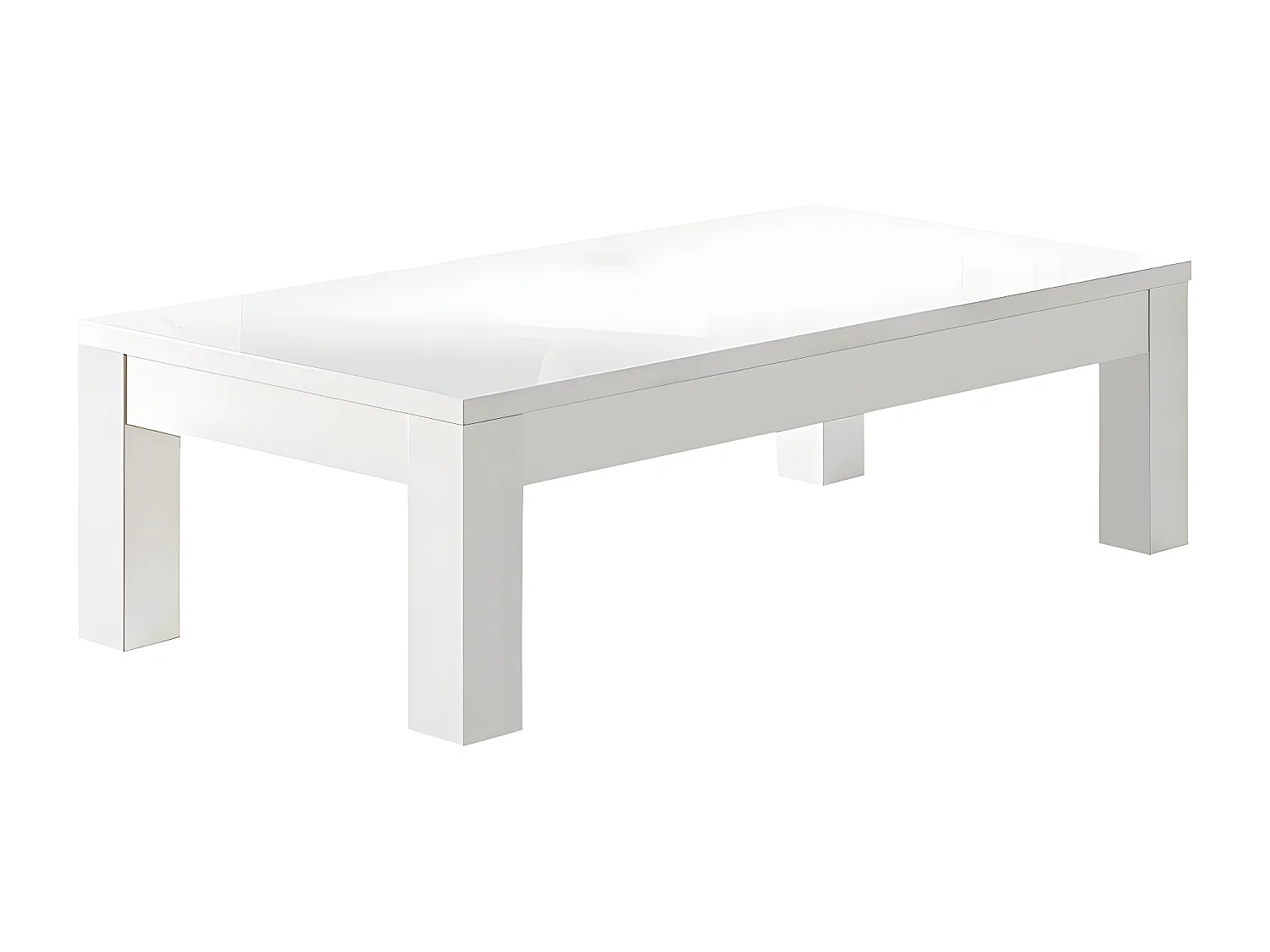 DEYTON - Table Basse L138cm Laquée Blanc Brillant