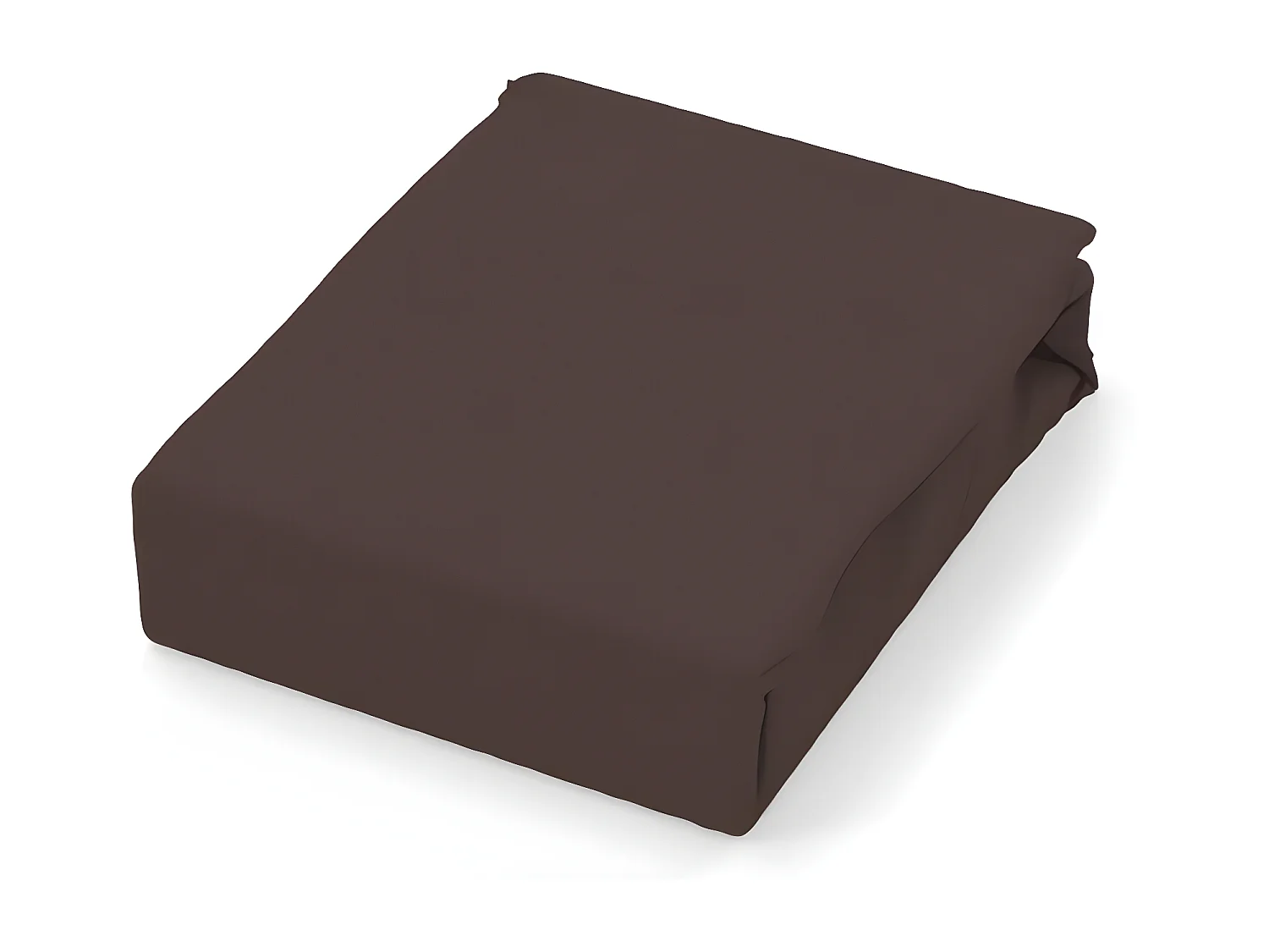 Drap plat en coton 57 fils 180x290 cm UNI brun, par Soleil d'ocre