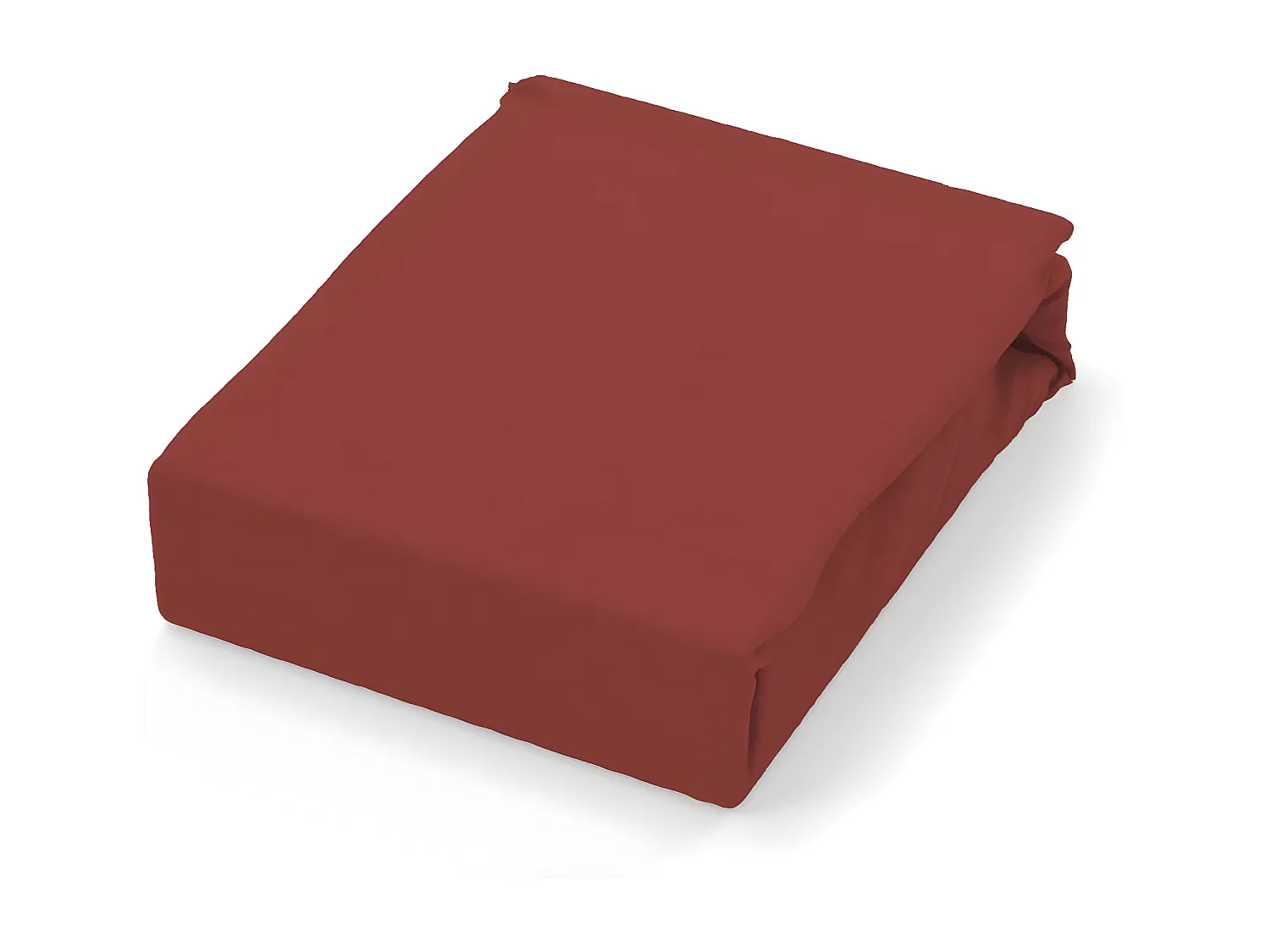 Drap plat en coton 57 fils 260x300 cm UNI brique, par Soleil d'ocre