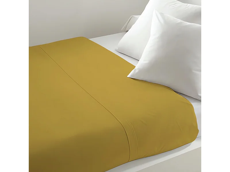 Drap plat uni 240x290 cm ZZZ jaune