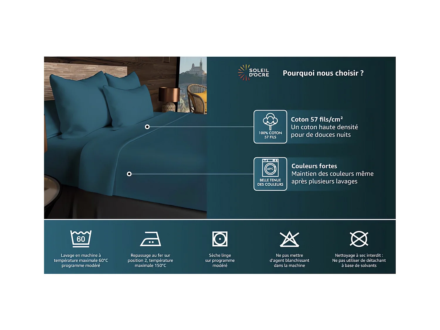 Sábana de algodón 57 hilos 240x290 cm UNI gris