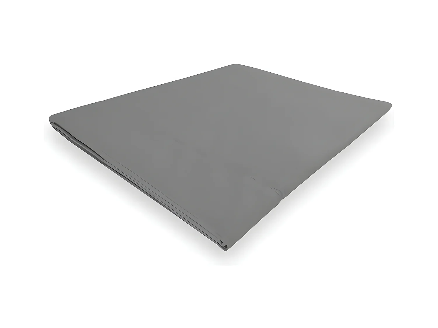 Drap plat en coton percale 180x290 cm CAMILLE gris, par songe de camille
