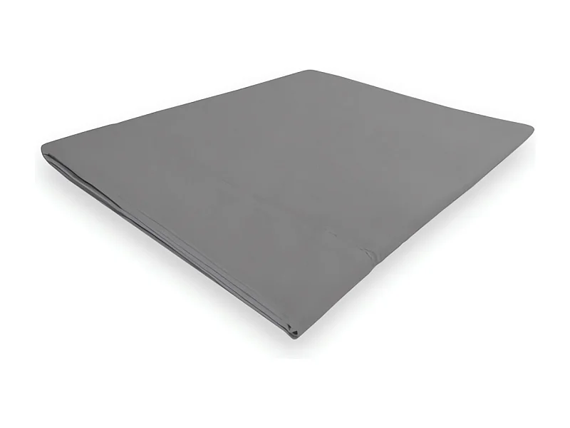 Drap plat en coton 240x300 cm PERCALE gris, par Soleil d'ocre