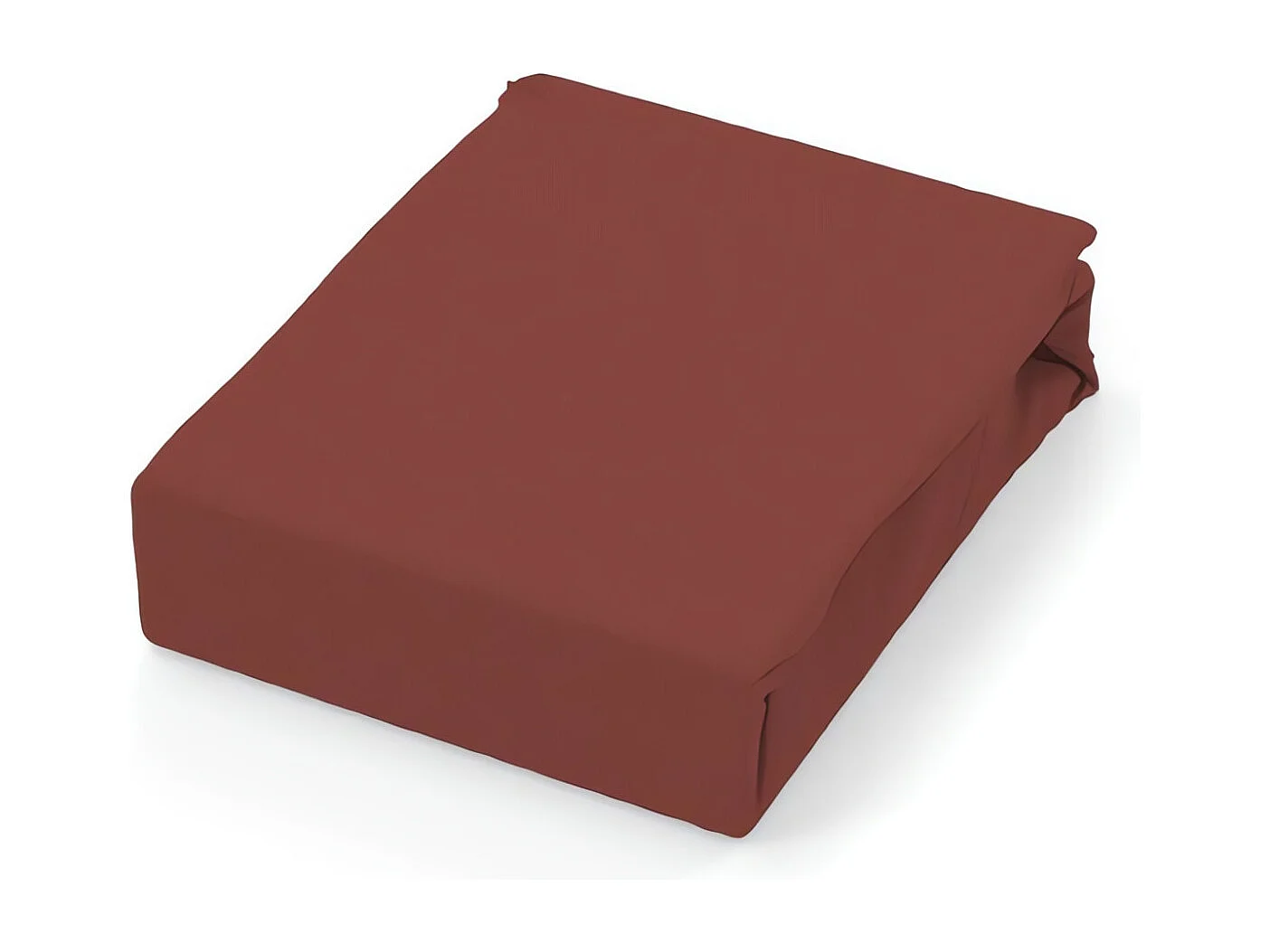 Drap plat en coton 57 fils 180x290 cm UNI brique, par Soleil d&#039;ocre