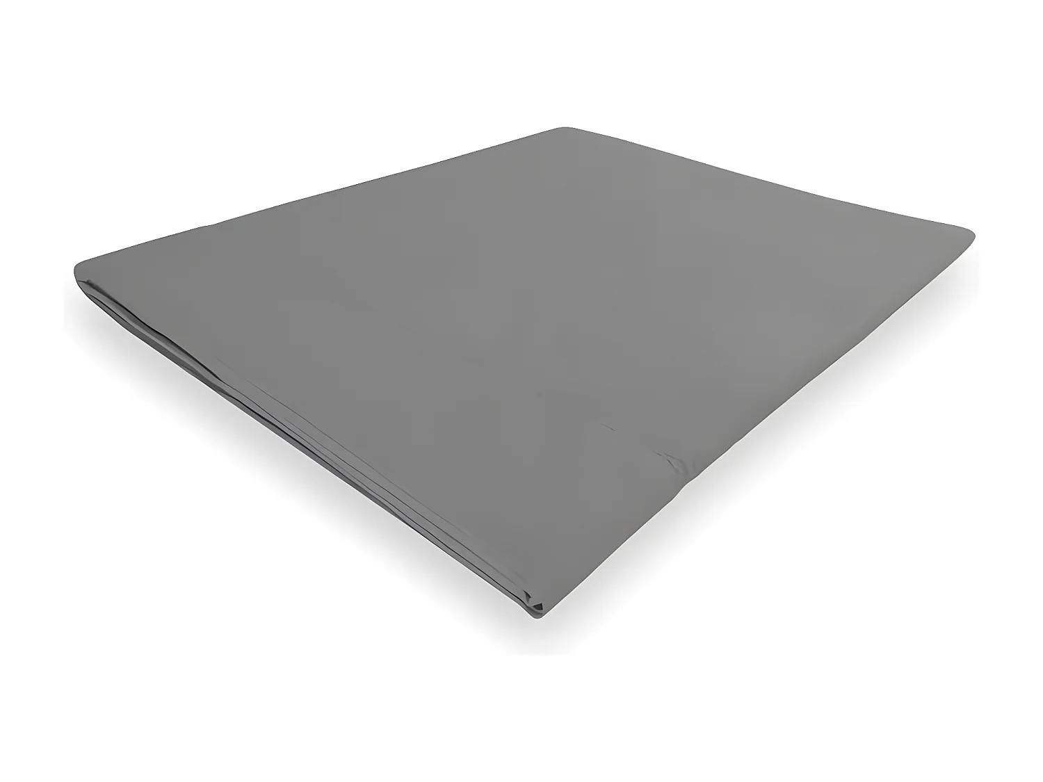 Drap plat en coton 260x300 cm PERCALE gris, par Soleil d'ocre