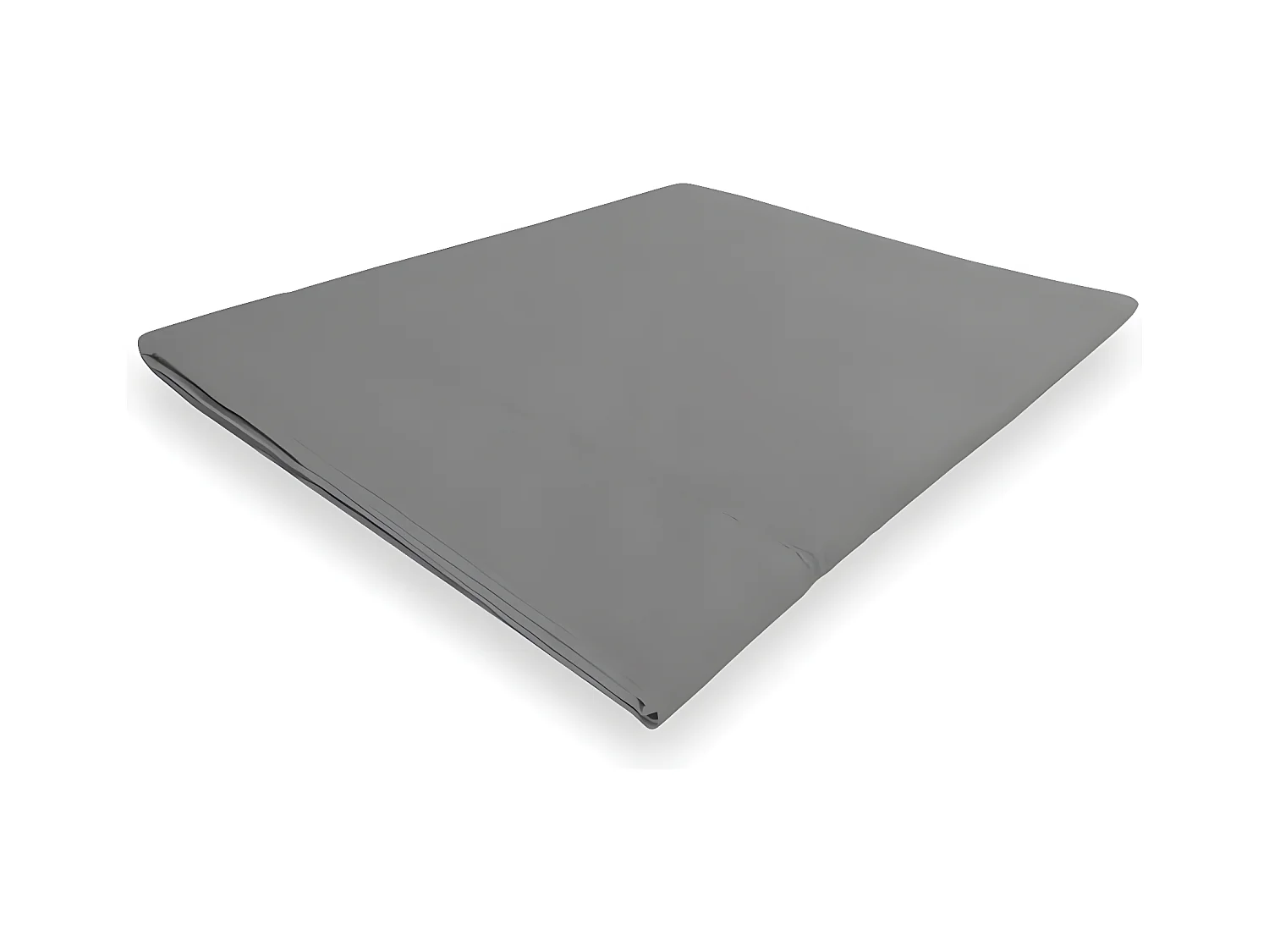 Drap plat en coton 260x300 cm PERCALE gris, par Soleil d'ocre