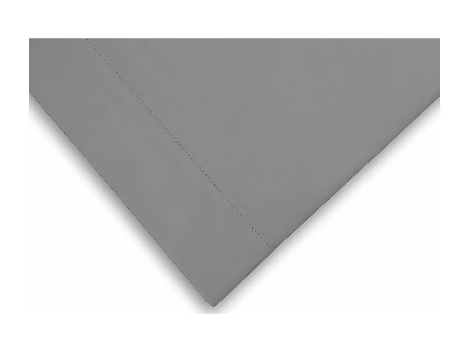 Drap plat en coton 260x300 cm PERCALE gris, par Soleil d'ocre