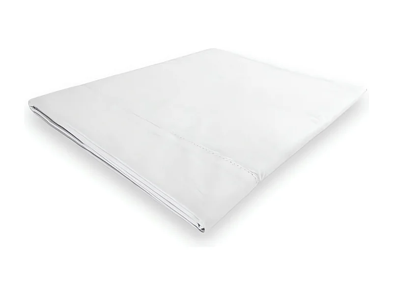Drap plat en coton 240x300 cm PERCALE blanc, par Soleil d'ocre