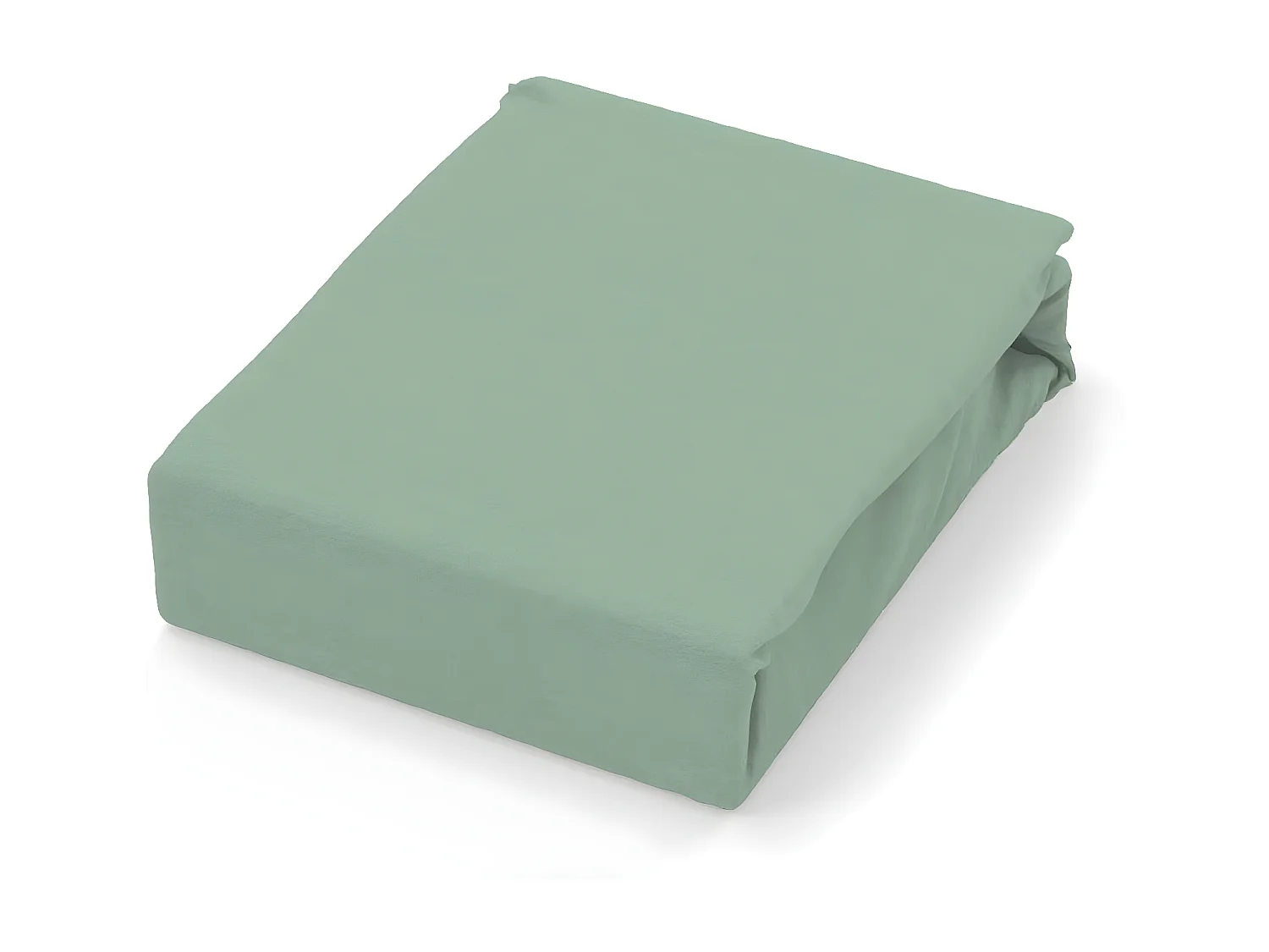 Drap plat en coton 57 fils 260x300 cm UNI vert eau, par Soleil d'ocre