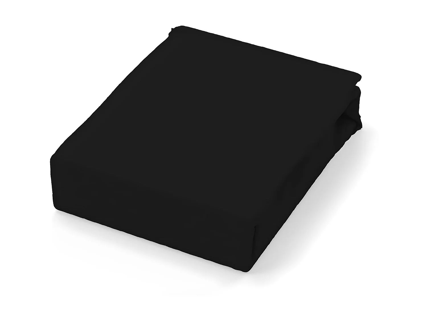 Drap plat en coton 57 fils 260x300 cm UNI noir, par Soleil d'Ocre