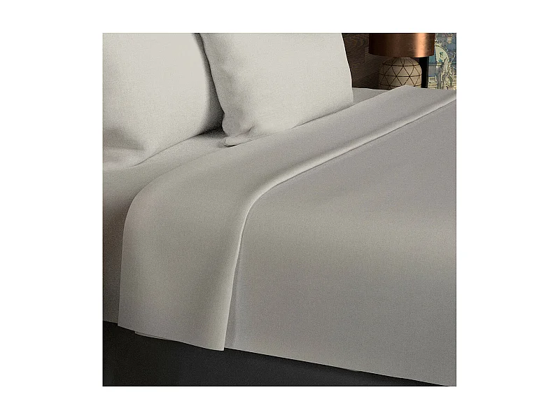 Drap plat en coton 57 fils 260x300 cm UNI lin, par Soleil d'ocre