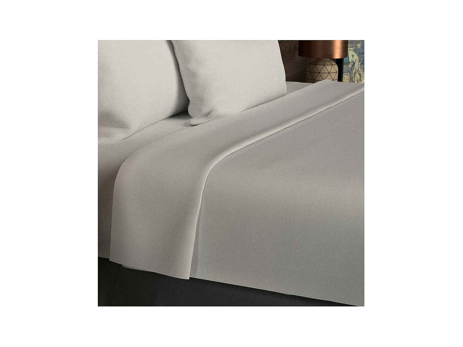 Drap plat en coton 57 fils 260x300 cm UNI lin, par Soleil d'ocre