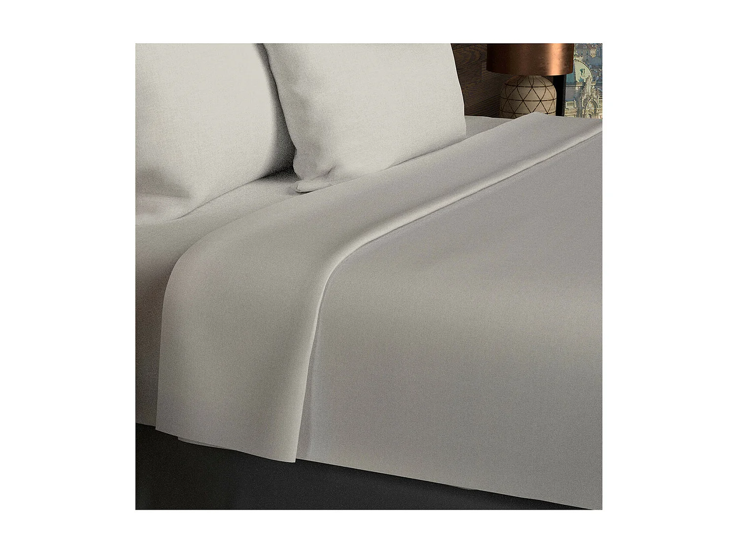 Drap plat en coton 57 fils 260x300 cm UNI lin, par Soleil d'ocre