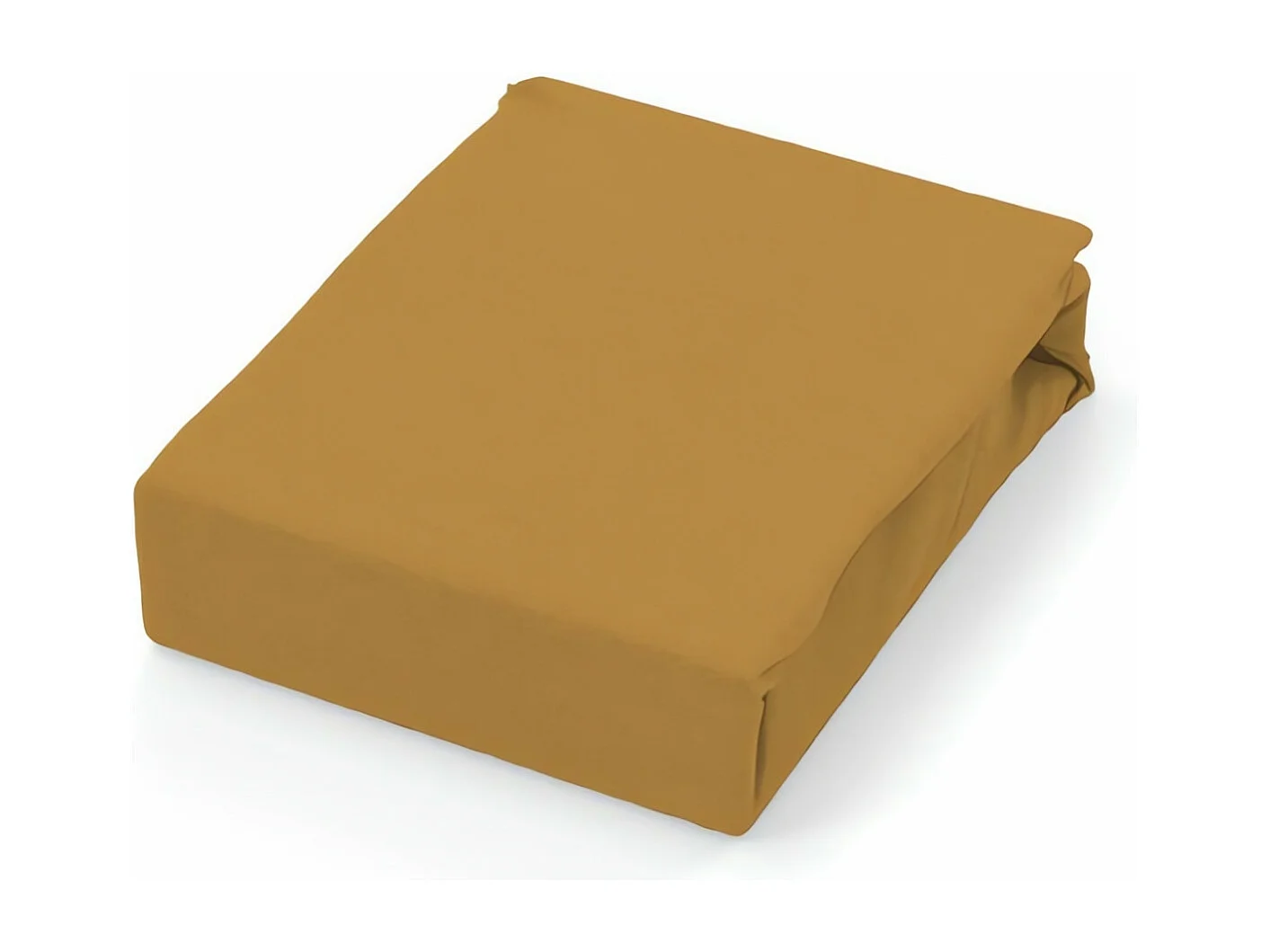 Drap plat en coton 57 fils 240x290 cm UNI moutarde, par Soleil d'ocre