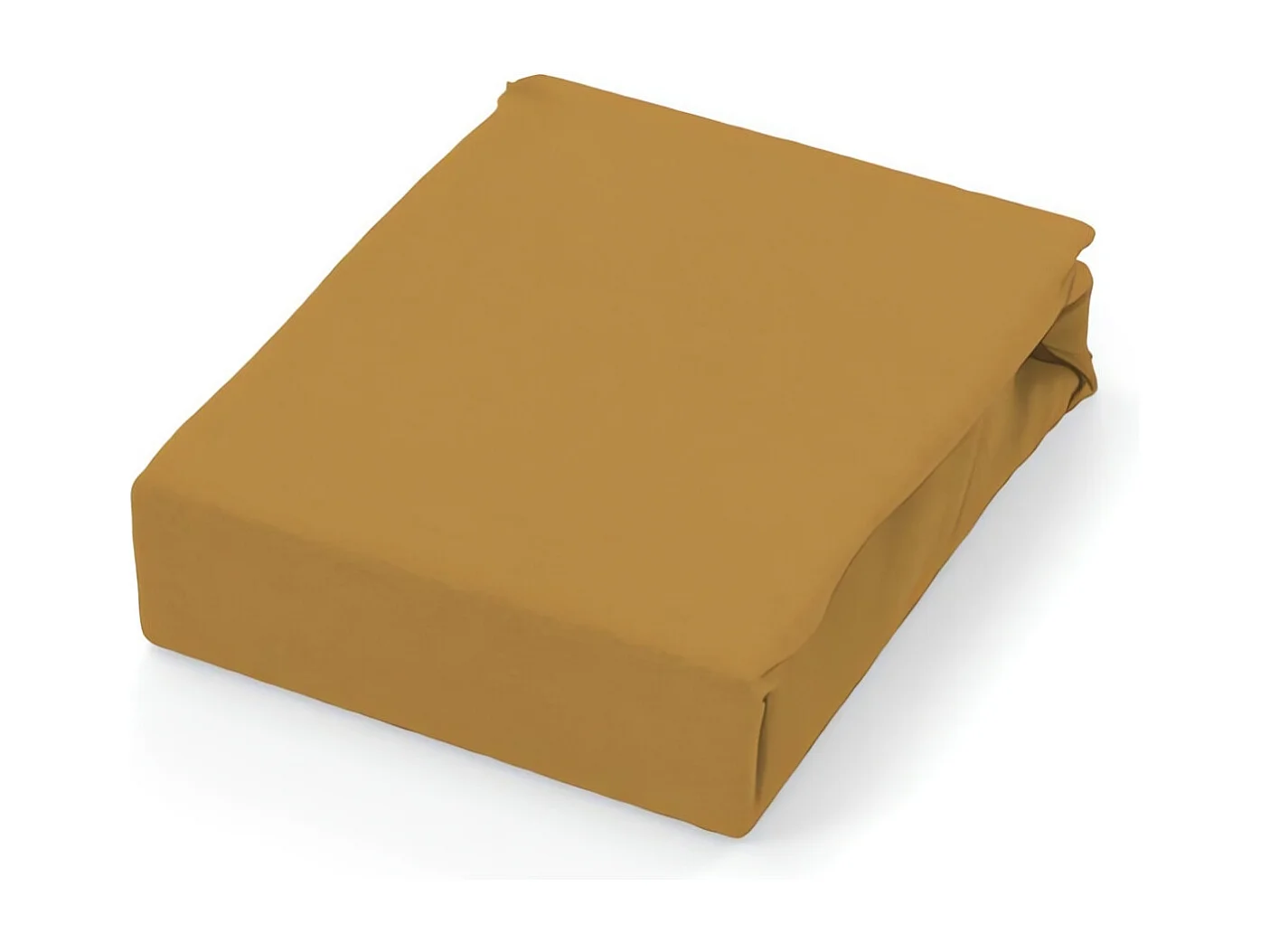 Drap plat en coton 57 fils 240x290 cm UNI moutarde, par Soleil d'ocre