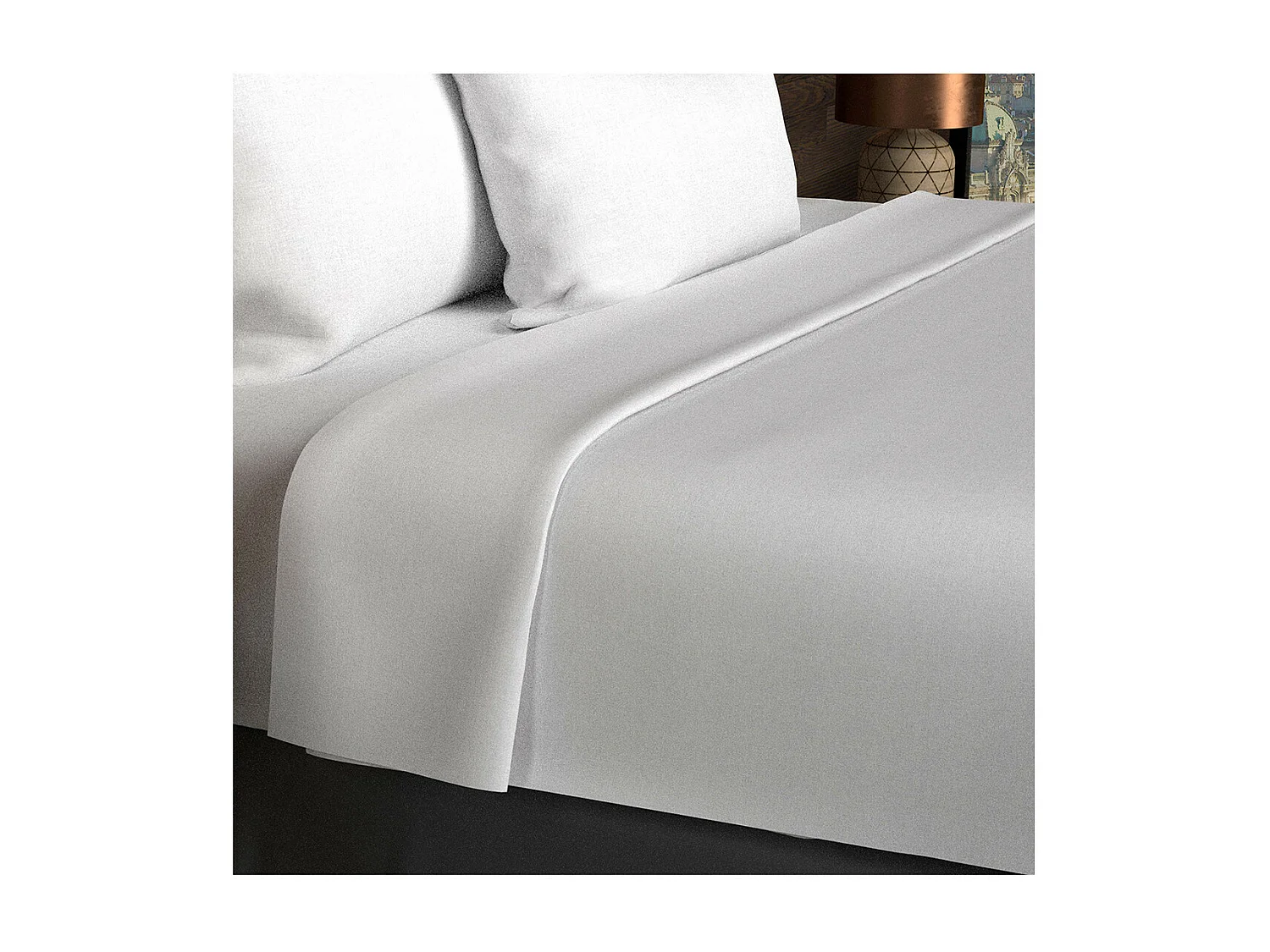 Drap plat en coton 57 fils 260x300 cm UNI blanc, par Soleil d'ocre