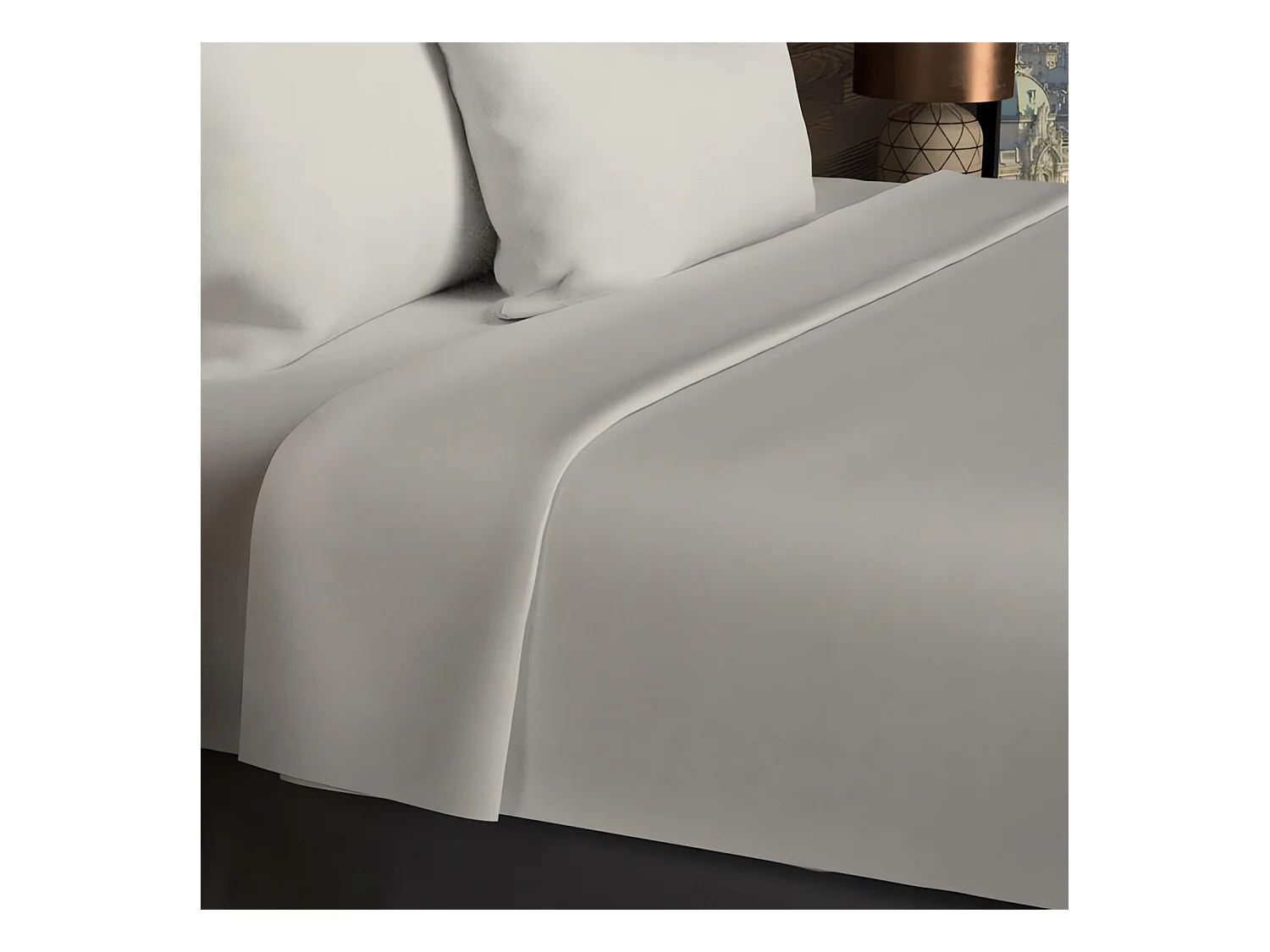 Drap plat en coton 57 fils 240x290 cm UNI lin, par Soleil d'ocre