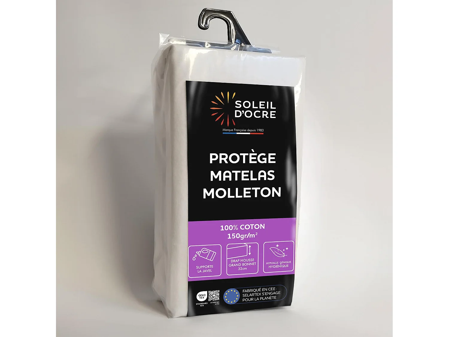 Protège matelas en coton 160x200 cm MOLLETON, par Soleil d'ocre