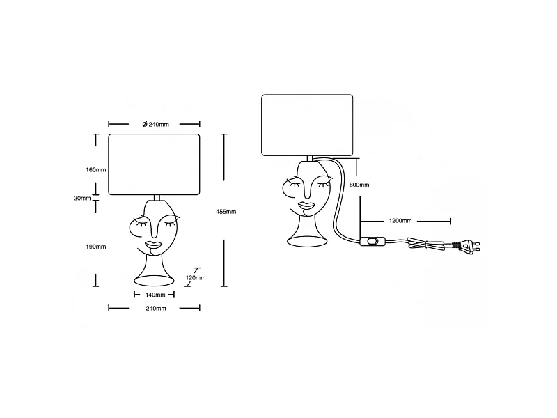 Lampe de table Led beige - Trio - Mary