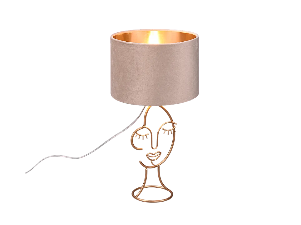 Lampada da tavolo, metallo, beige, 24x45,5x24 cm, Mary