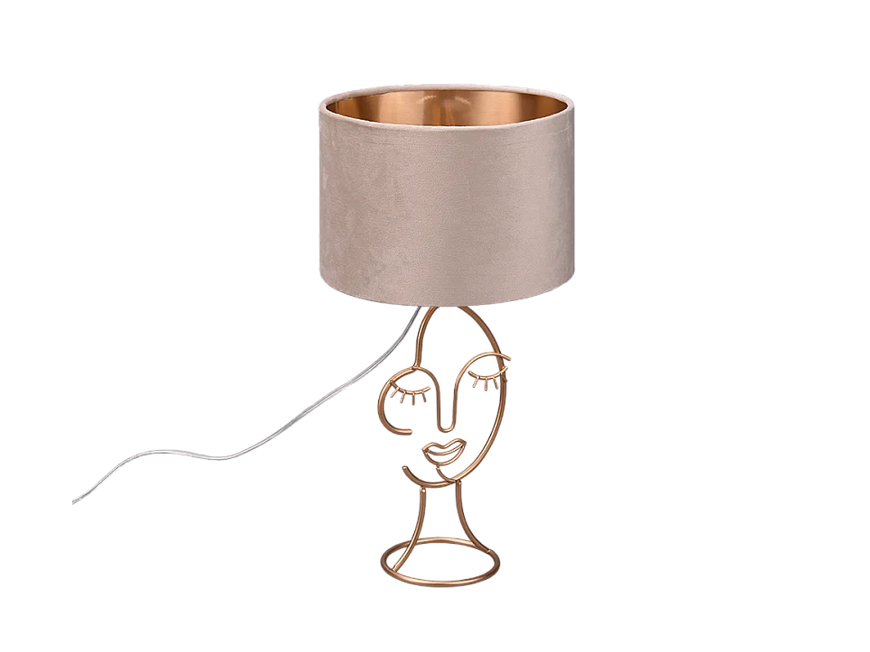 Lampada da tavolo, metallo, beige, 24x45,5x24 cm, Mary