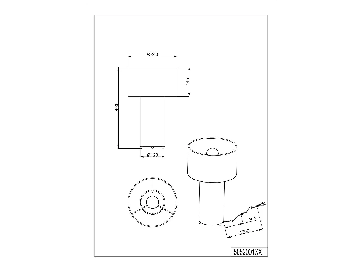 Lampe de table 40 cm BALE