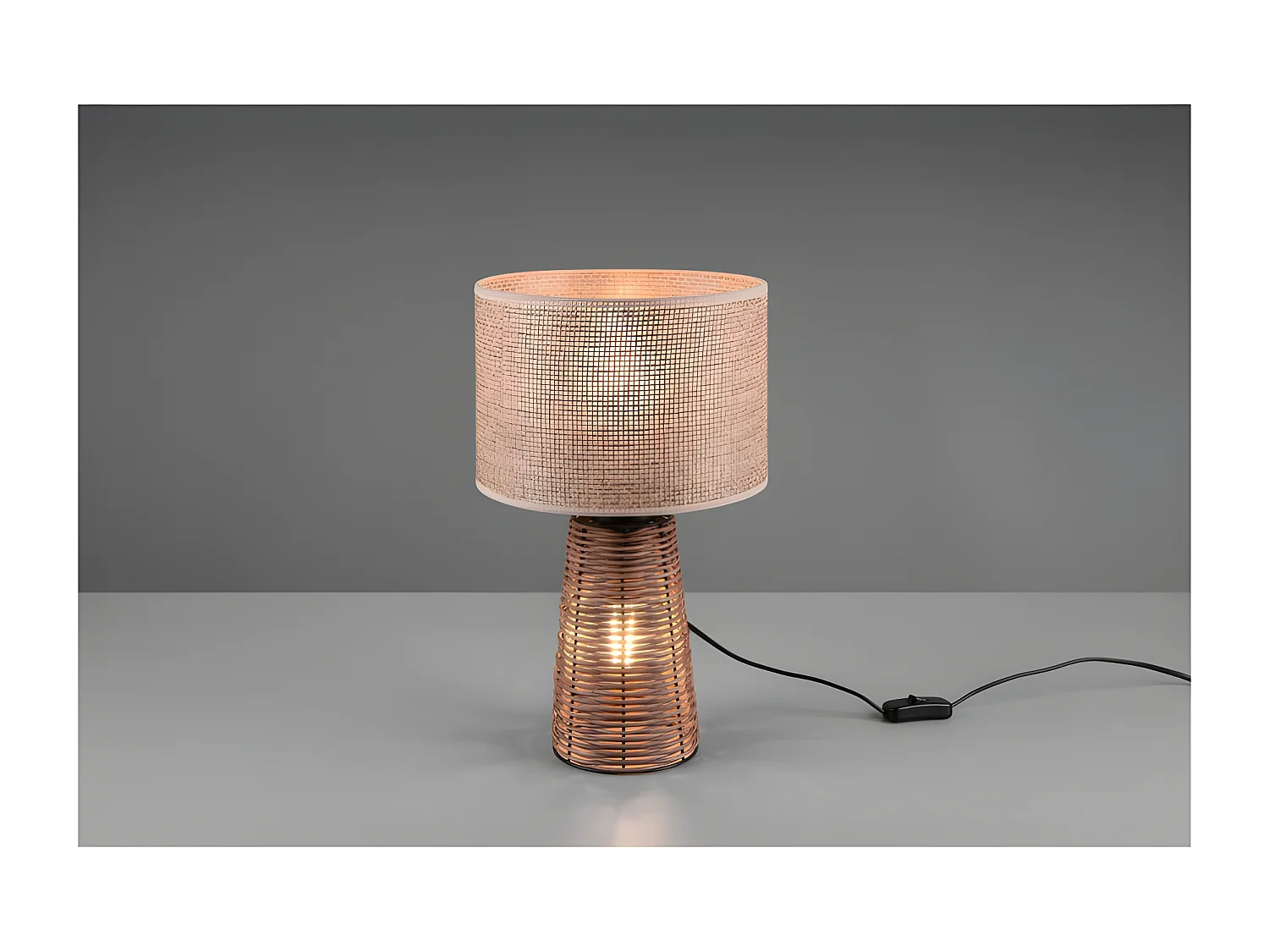 Lampe de table en rotin et jute STRAW