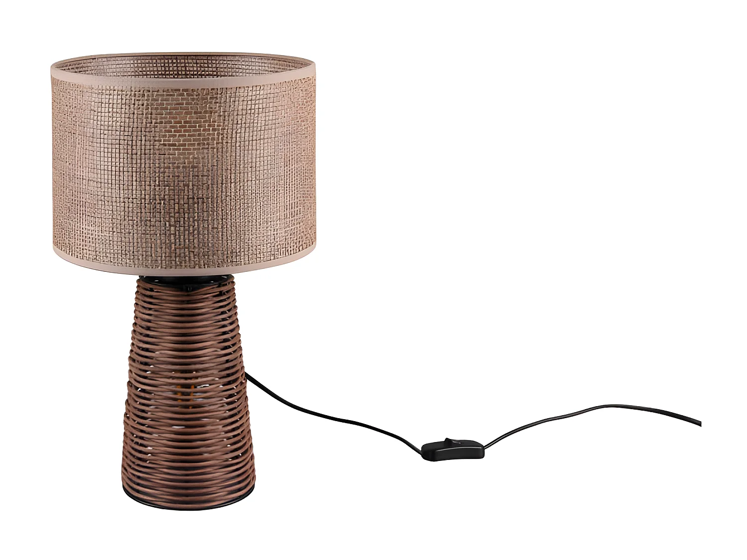 Lampe de table en rotin et jute STRAW