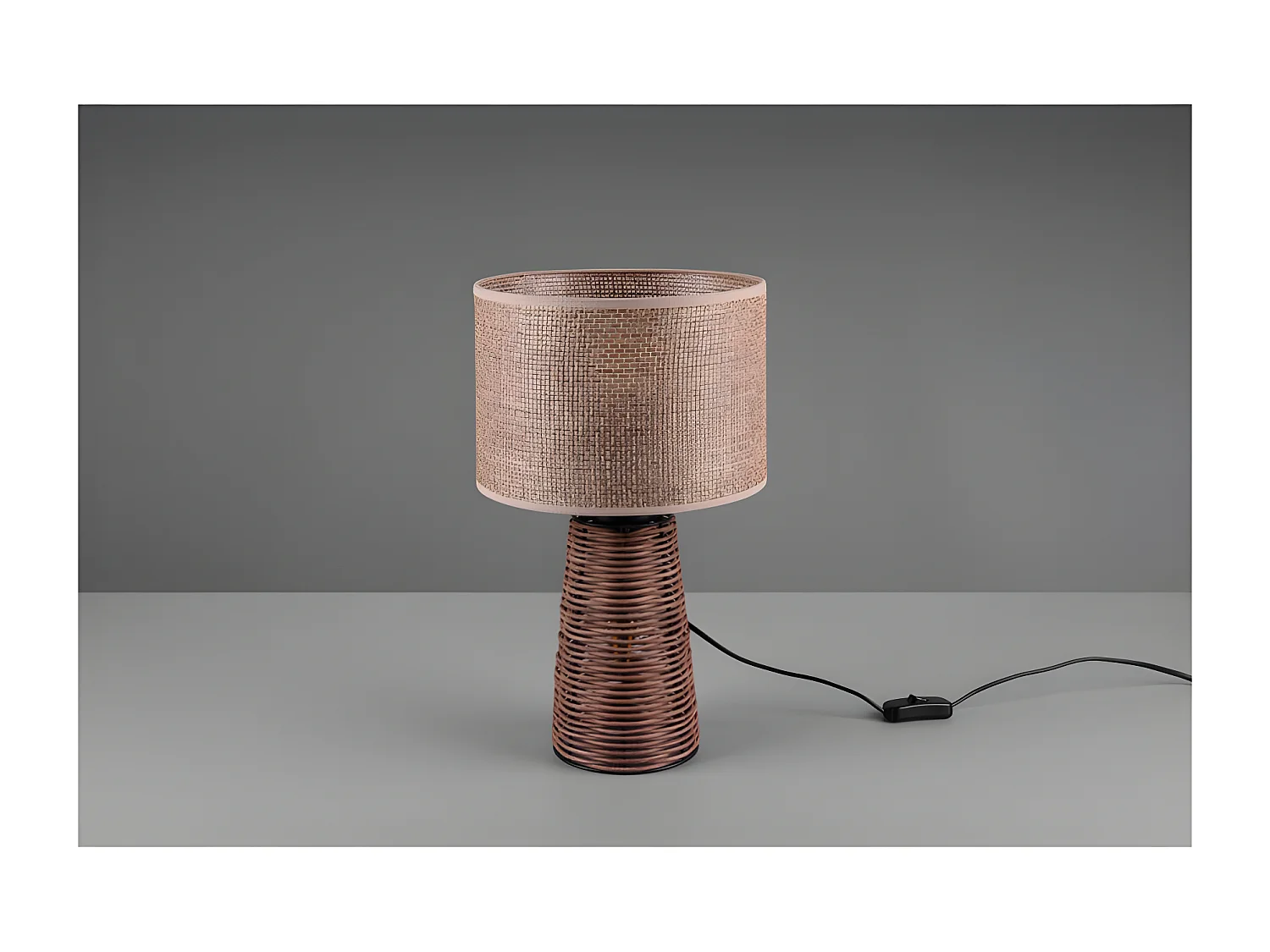Lampe de table en rotin et jute STRAW