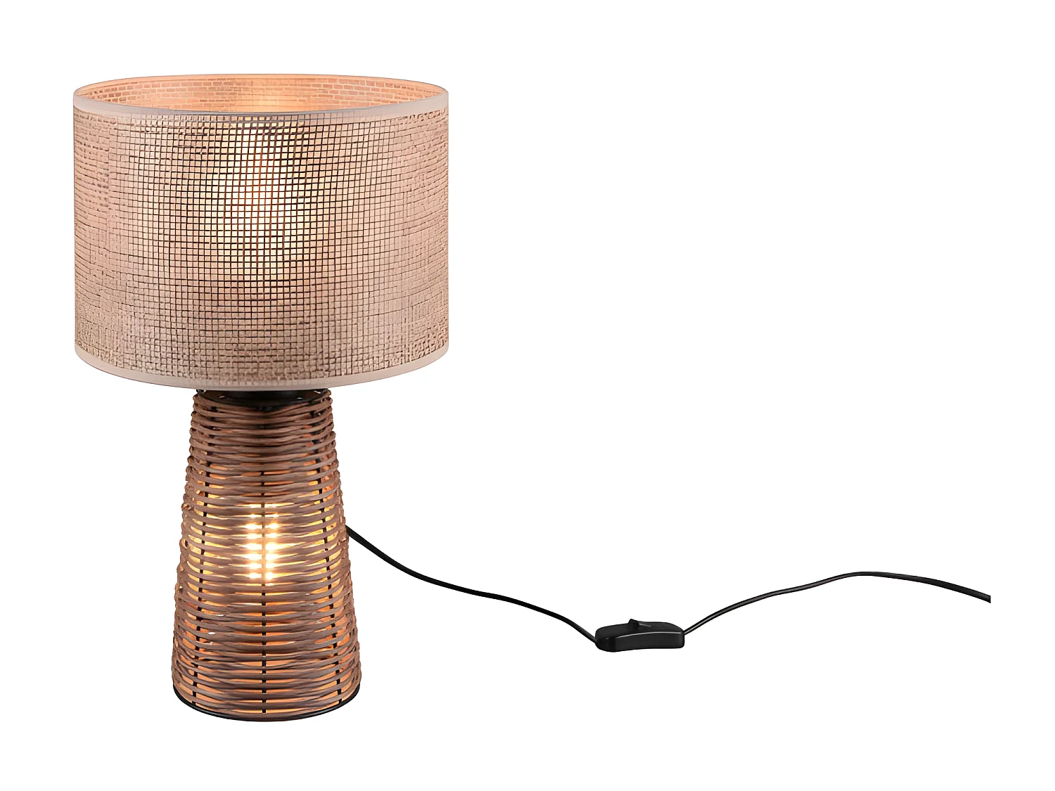 Lampe de table en rotin et jute STRAW