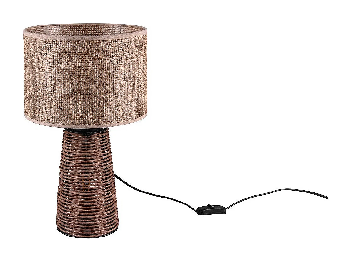 Lampe de table en rotin et jute STRAW