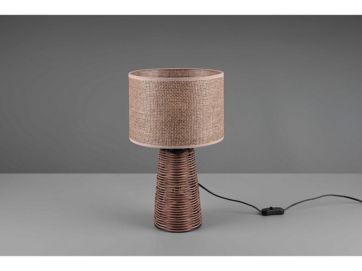 Lampe de table en rotin et jute STRAW