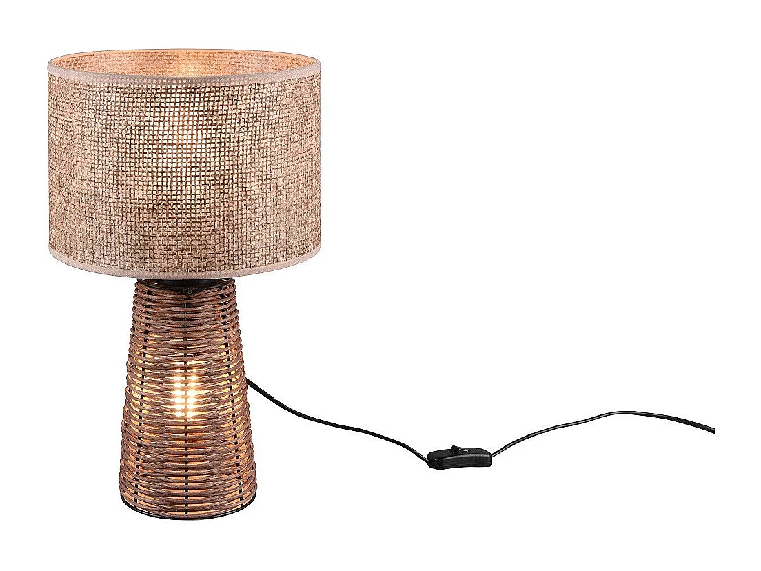 Lampe de table en rotin et jute STRAW
