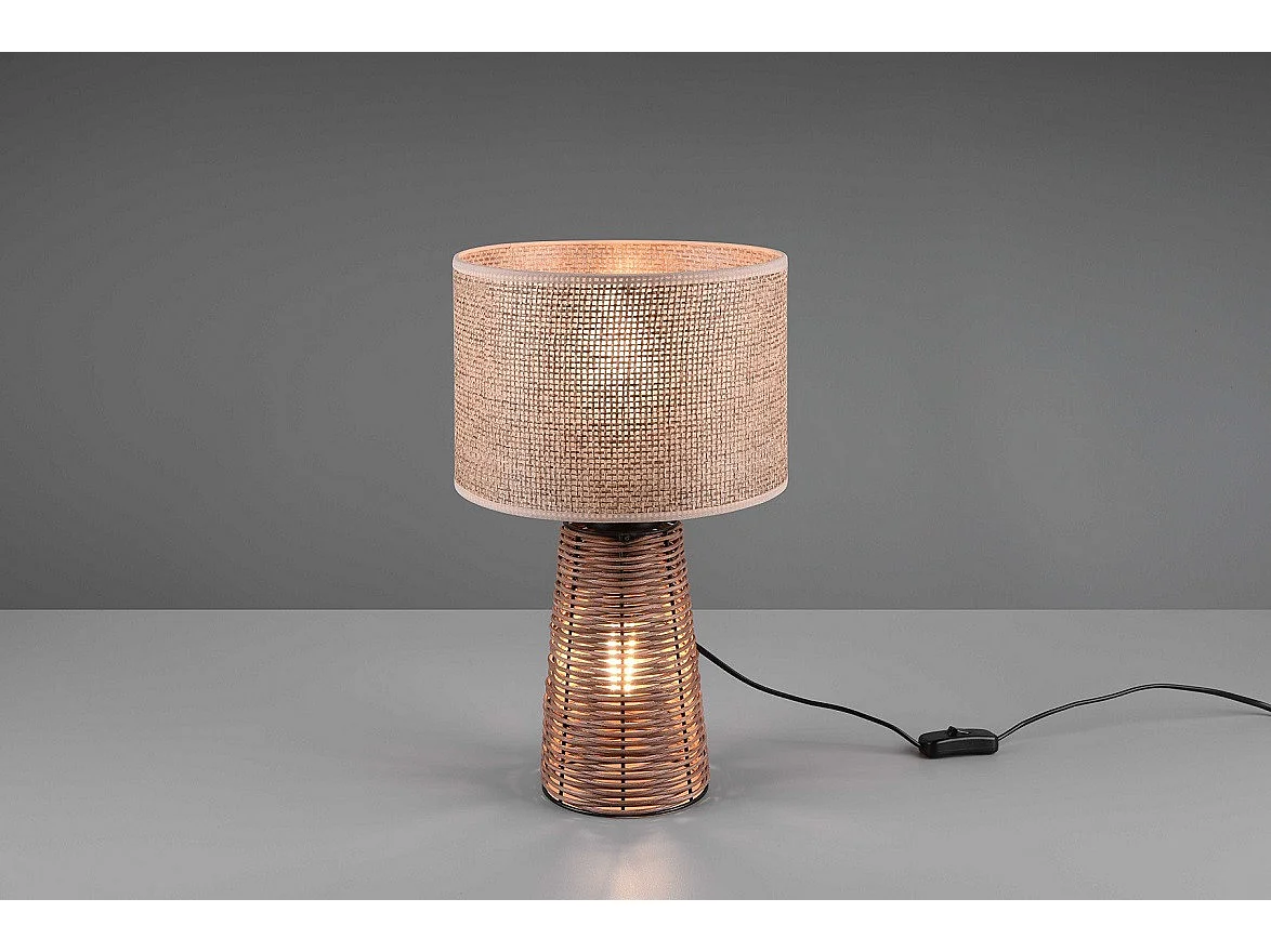 Lampe de table en rotin et jute STRAW