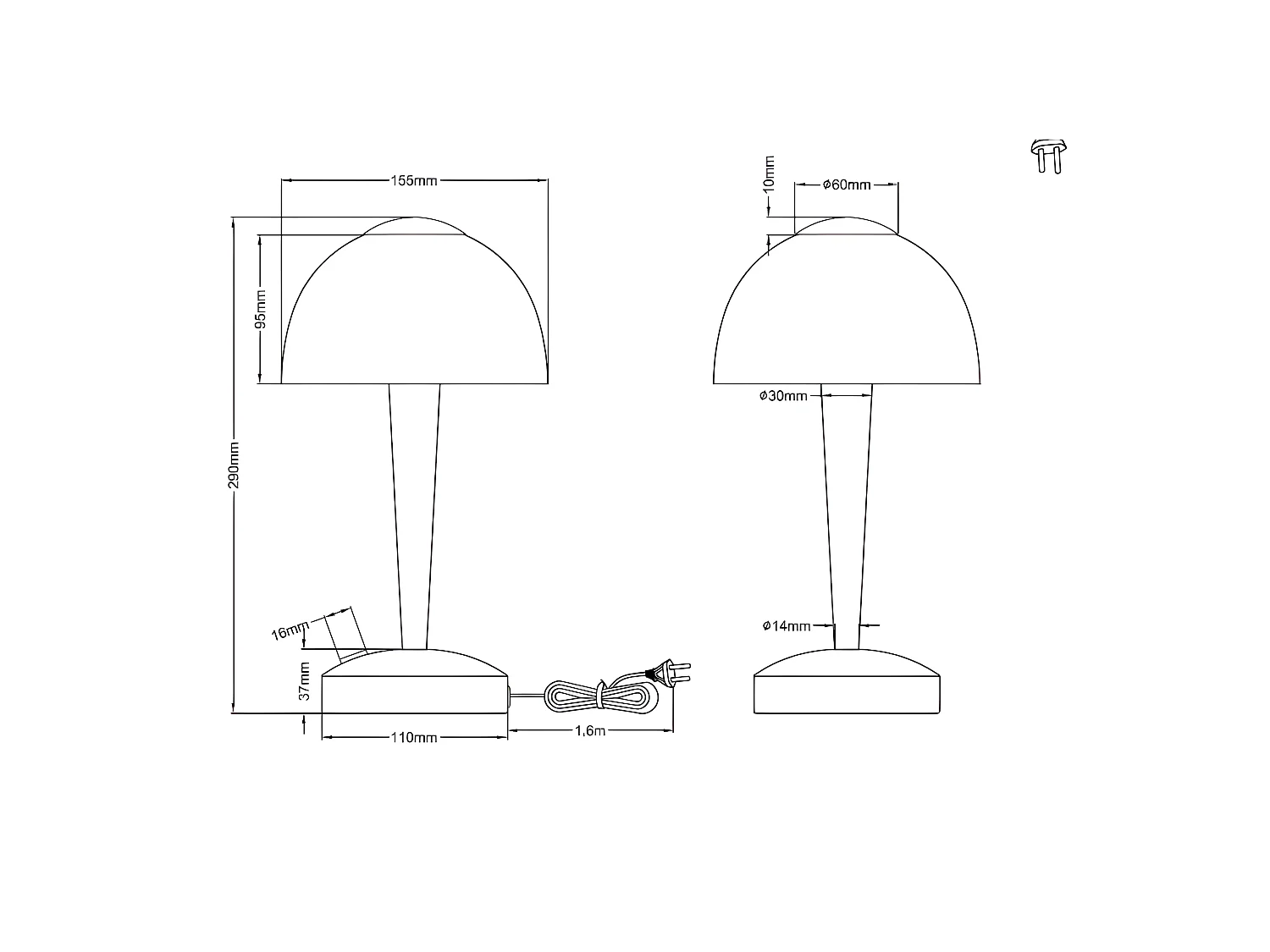 Lampe vintage de bureau Ventura