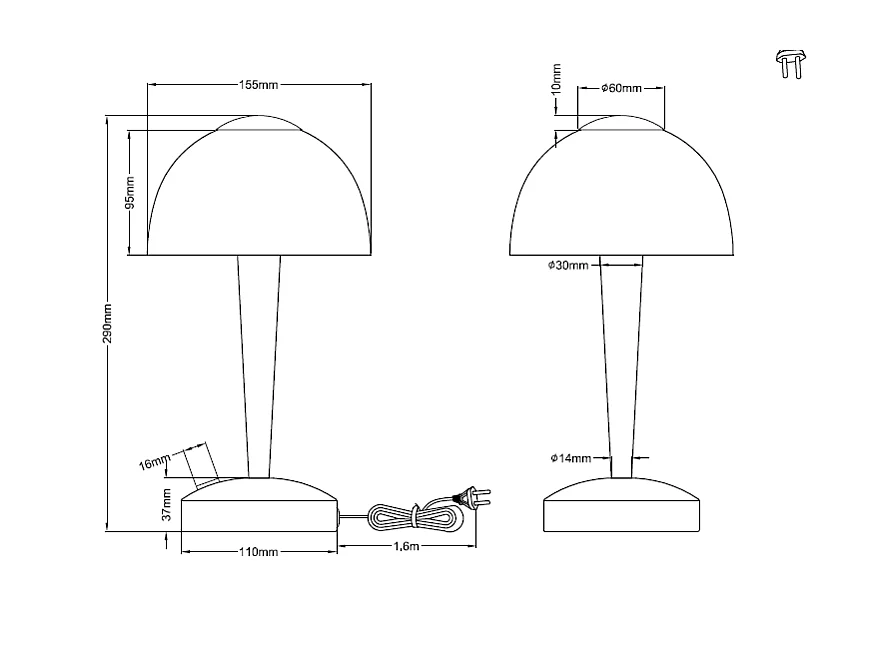 Lampe vintage de bureau Ventura