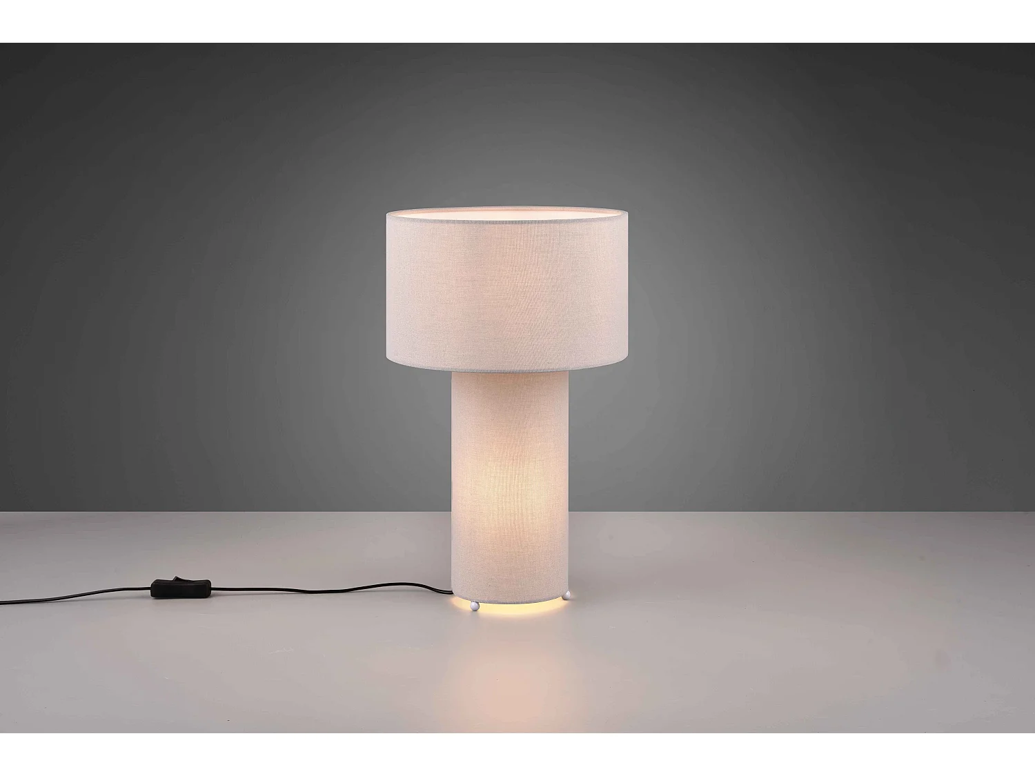 Lampada da tavolo con base illuminata, grigio pastello, H 40 cm, Bale
