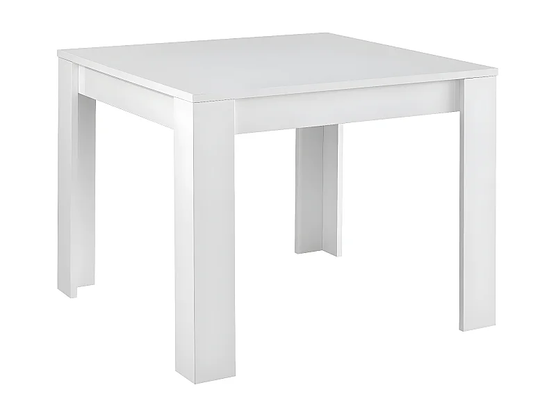 DENAE - Table de Repas Carrée 100cm Laquée Blanc Brillant