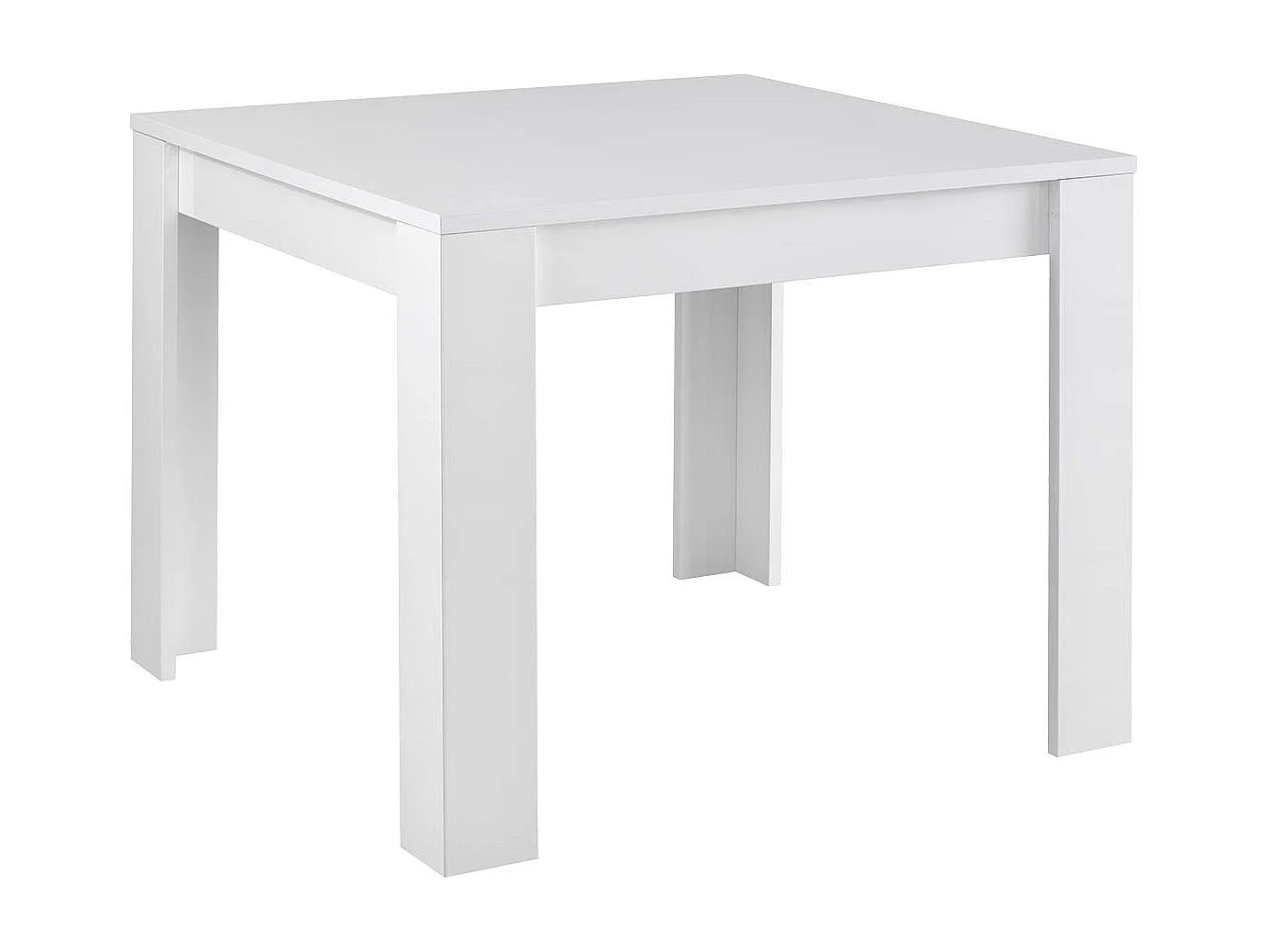 DENAE - Table de Repas Carrée 100cm Laquée Blanc Brillant
