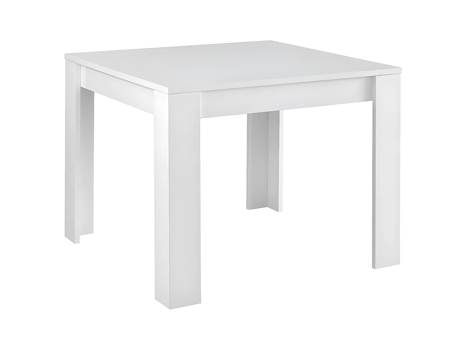DENAE - Table de Repas Carrée 100cm Laquée Blanc Brillant