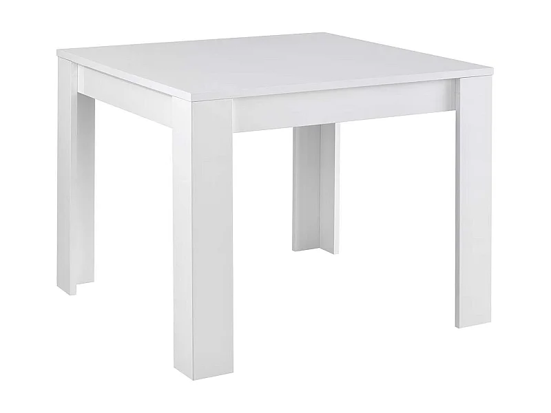DENAE - Table de Repas Carrée 100cm Laquée Blanc Brillant