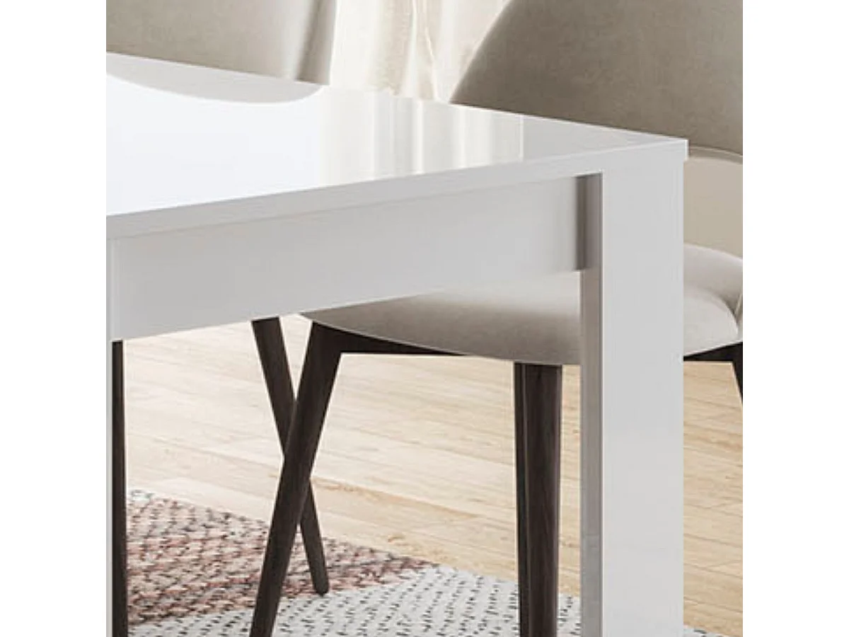 CLARK - Table de Repas Rectangulaire 190x90cm Laquée Blanc