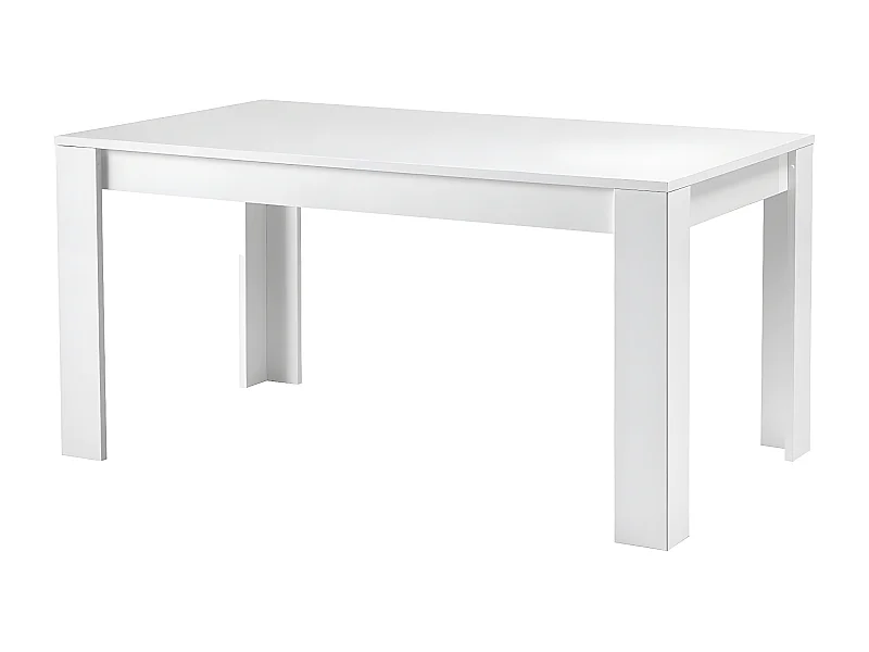 DENAE - Table de Repas Rectangulaire 160x90cm Laquée Blanc Brillant