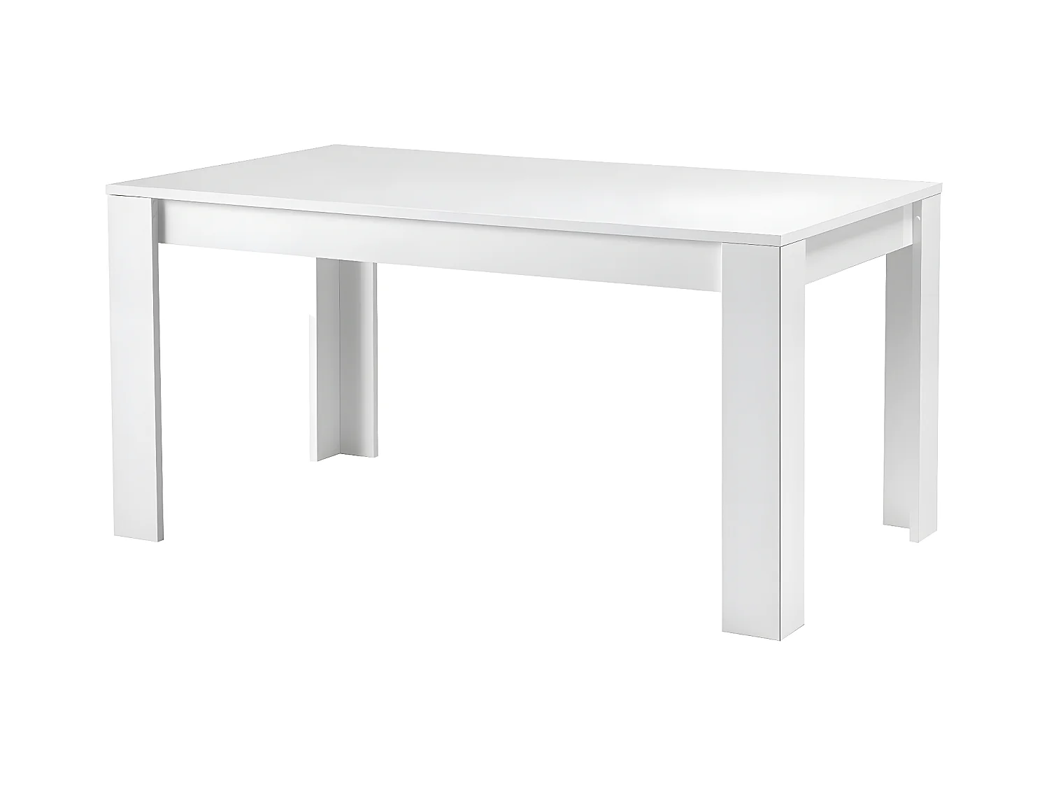 DENAE - Table de Repas Rectangulaire 160x90cm Laquée Blanc Brillant